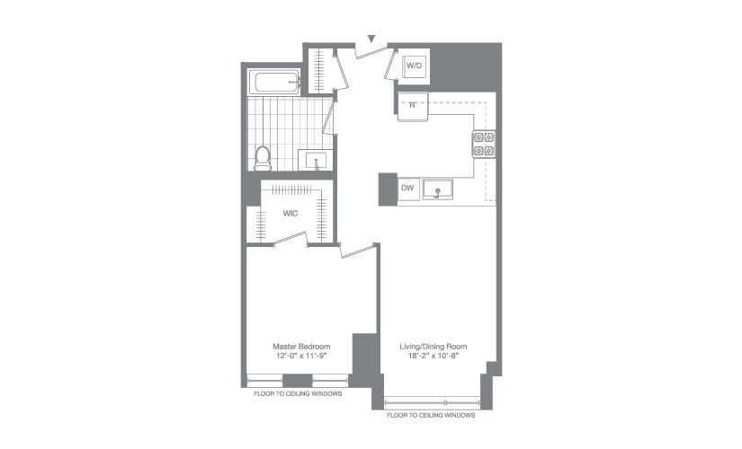 Residence 09 Floor 2 - 1 bedroom floorplan layout with 1 bathroom and 754 square feet